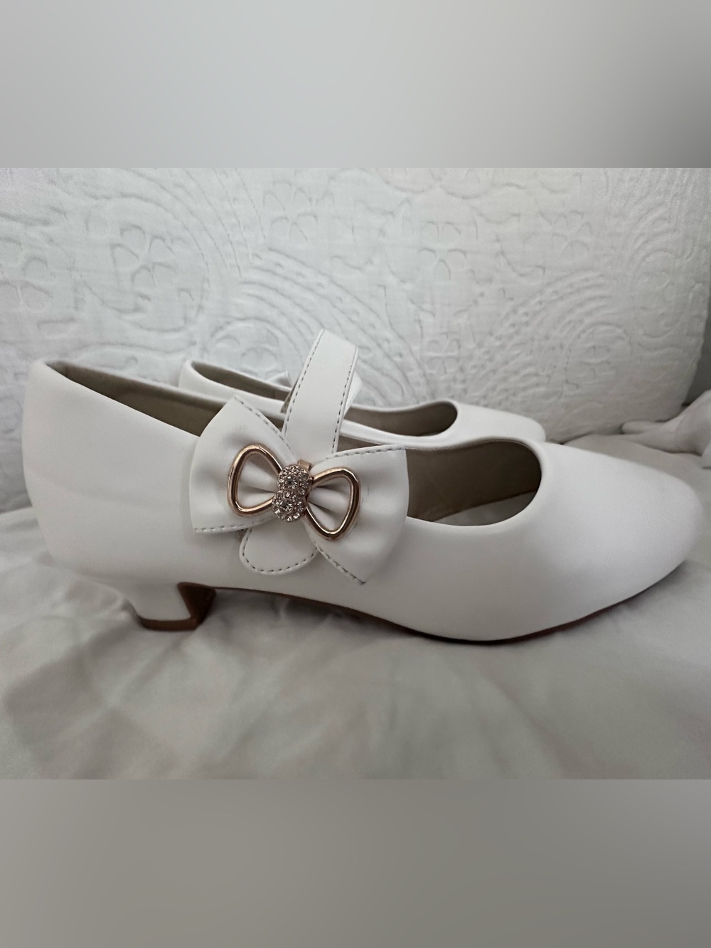 Annie White Girls Mary Jane Dress Shoes with Bow